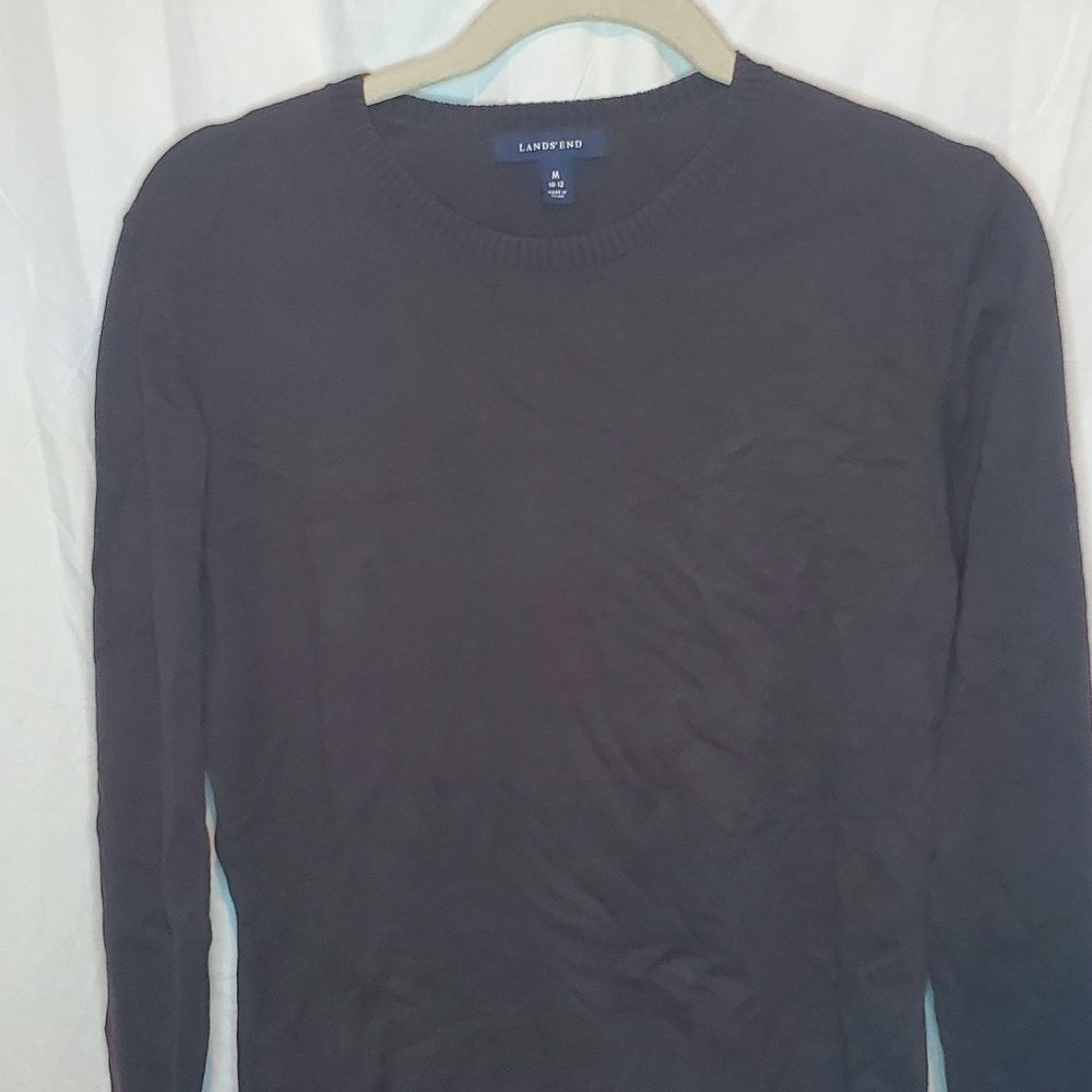 Brown Long Sleeve Cardigan Sweater by Lands'end Size M 10-12